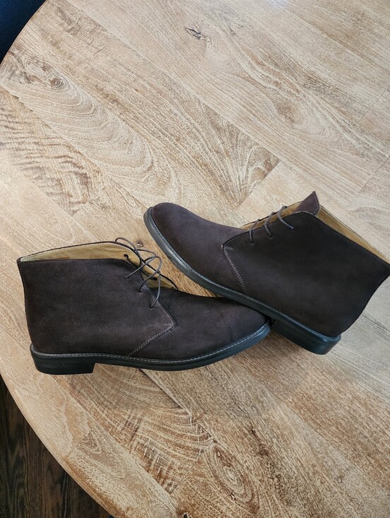 Polo Ralph Lauren Men\'s Brown Suede Lace-Up Chukka Ankle Boots Round Toe 9.5